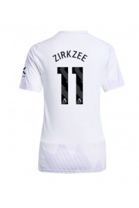 Manchester United Joshua Zirkzee #11 Jalkapallovaatteet Naisten Vieraspaita 2025-26 Lyhythihainen